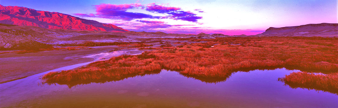 Panorama Landscape Photograph First Light, Salt Creek, Death Valley